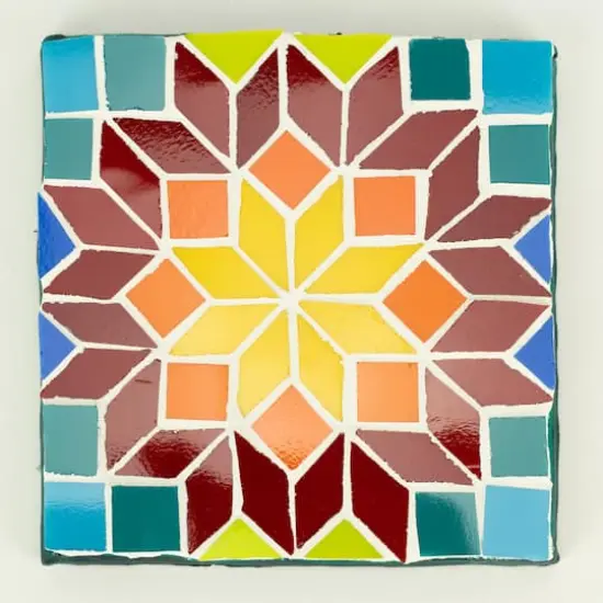 Oceanside Compatible&trade; Small Aqua Mosaic Stained Glass Squares, 8oz. {4}