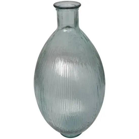 23" Clear Ribbed Spanish Bottle Vase {4}