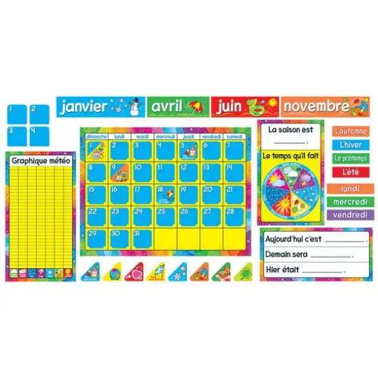 Trend Enterprises&reg; Calendrier Annuel French Bulletin Board Set {3}