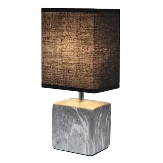 Simple Designs Black Marbled Ceramic Table Lamp {3}