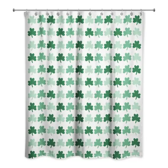Multiple Pattern Ombre Shamrock Shower Curtain 71" x 74" Shower Curtain {1}