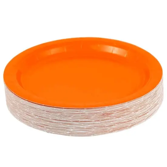 JAM Paper 7" Paper Party Plates, 50ct. Orange {3}
