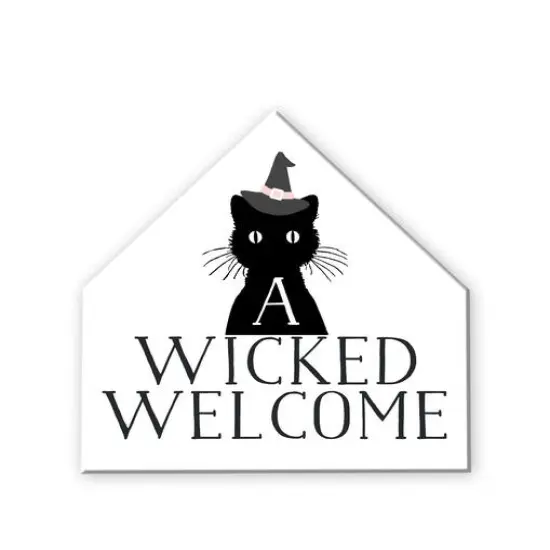 Wicked Welcome House Shaped Canvas Wall Art {1}