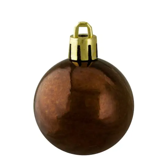 96ct. 1.5" 4-Finish Mocha Brown Shatterproof Ball Ornaments {5}