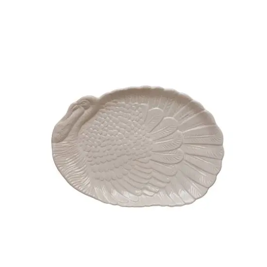 16.25" White Turkey Ceramic Platter by Ashland&reg; {1}