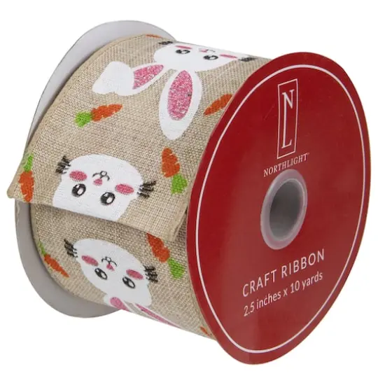 2.5" x 10yd. Spring Easter Bunny Wired Craft Ribbon {4}