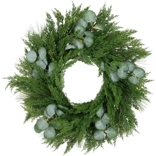 24" Eucalyptus & Mixed Pine Christmas Wreath {1}