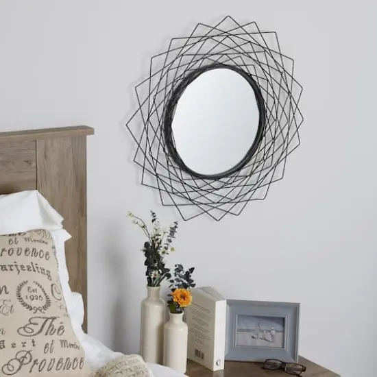Geometric Black Wall Mirror {3}