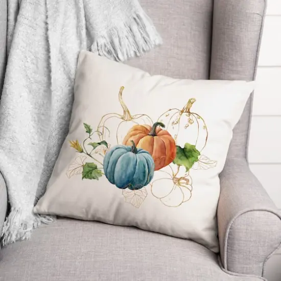 Blue & Orange Pumpkin Pillow {4}