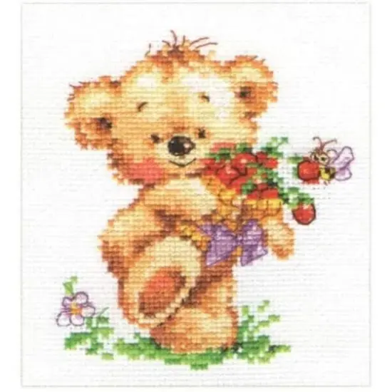 Alisa Sweet Tooth Teddy Bear Cross Stitch Kit {1}