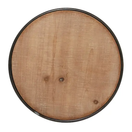 25" Gray Industrial Wood Accent Table {3}