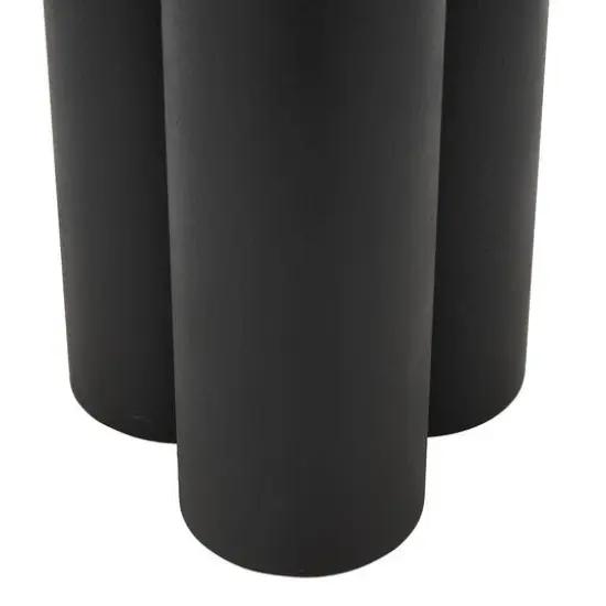 19.75" Black Metal Side End Accent Table with White Marble Tabletop {9}