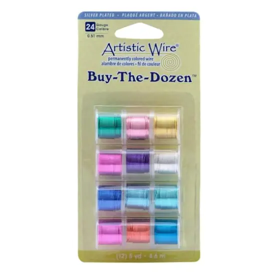 Artistic Wire&reg; 24 Gauge Buy the Dozen&trade; Silver Plated Tarnish Resistant Colored Copper Craft Wire {1}