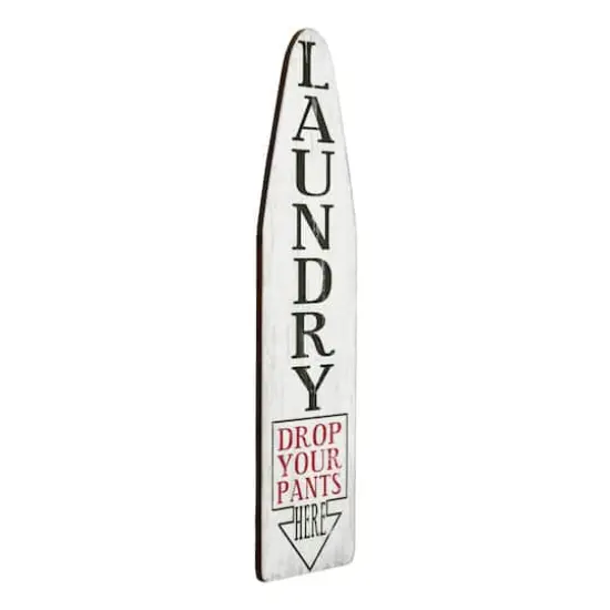 Hello Honey&reg; White Laundry Ironing Board Shaped Wood Sign {5}