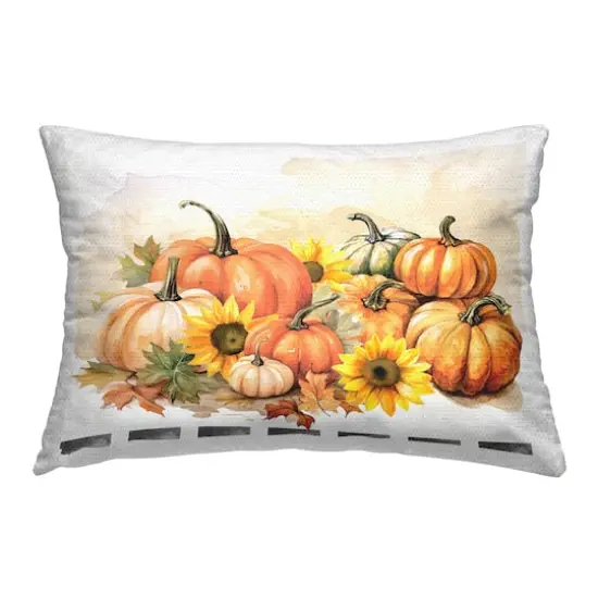 Stupell Industries Pumpkin & Sunflower Bundle Outdoor Printed Pillow {1}