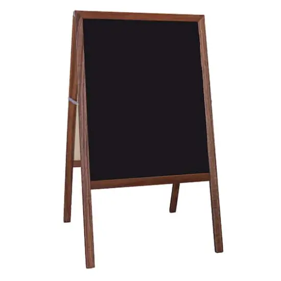 Flipside 42" x 24" Stained Marquee Easel with White Dry Erase Board & Black Chalkboard {4}