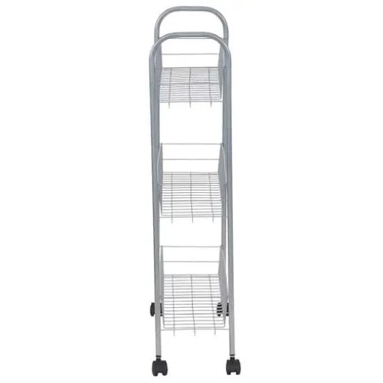 Household Essentials 30" Slim 3-Shelf Storage & Utility Cart Silver {5}