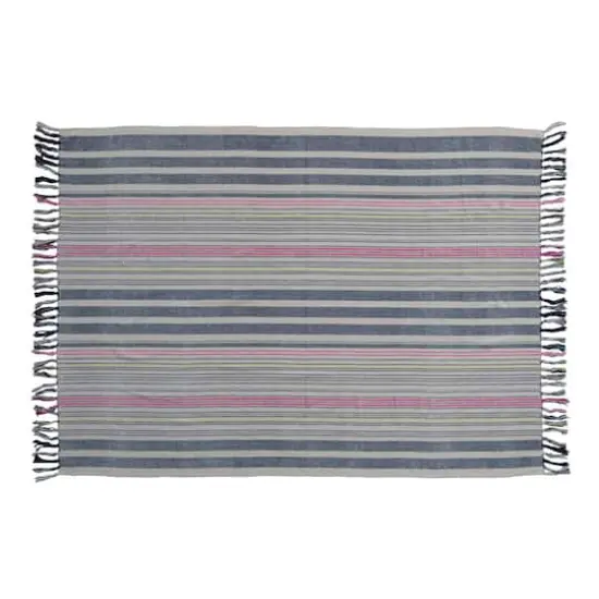 Hello Honey&reg; Multicolor Stripes & Fringe Throw Blanket {1}