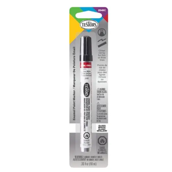 Testors&reg; Glossy Chisel Tip Enamel Marker White {1}