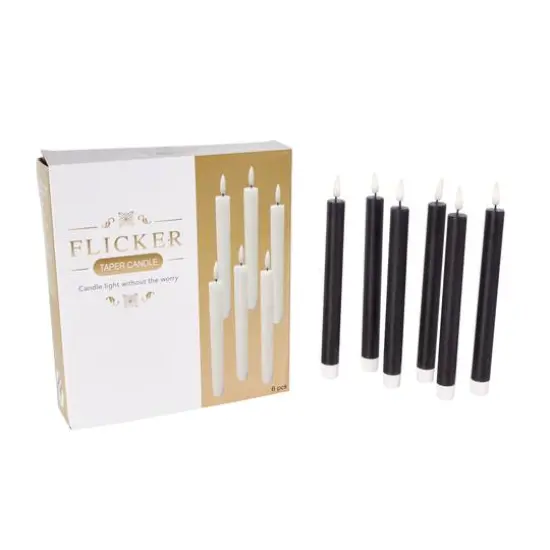 10" Flameless Wax Candles with Remote Control, 6ct. Black {7}