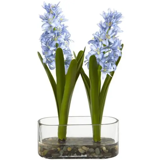 14" Double Hyacinth in Vase Artificial Arrangement {1}