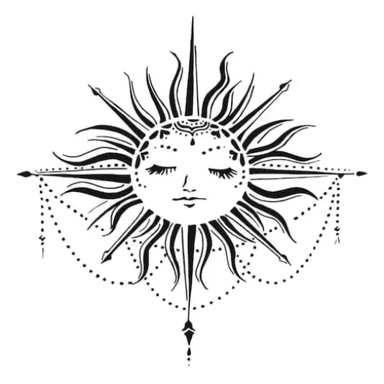 The Crafter's Workshop Celestial Sun Stencil, 12" x 12" {1}