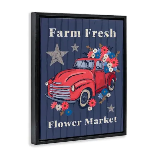 Stupell Industries Farm Fresh Patriotic Market Floater Framed Art Black {4}