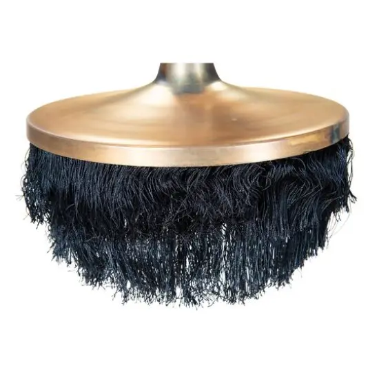 Hello Honey&reg; 16" Charcoal Metal Pendant Light with Fringe {7}