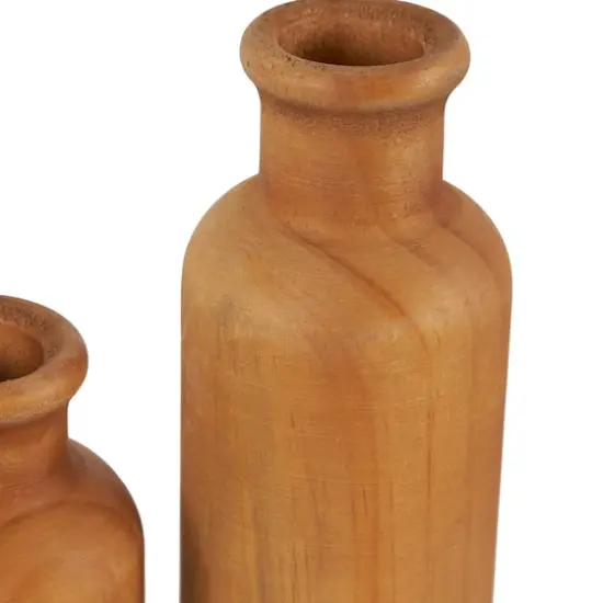 Brown & Black Wood Vase Set {5}