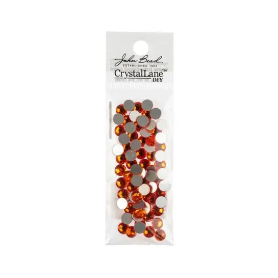 John Bead Crystal Lane SS30 Glass Round Flatback Rhinestones, 72ct. Orange {4}