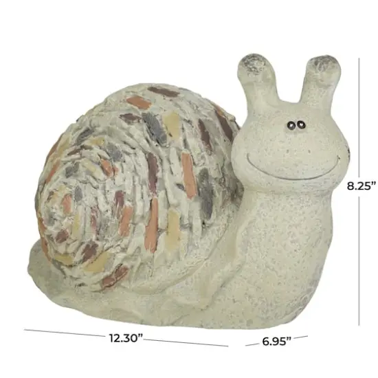 Grey Polystone Farmhouse Garden Sculpture 8" x 12" x 7" {6}