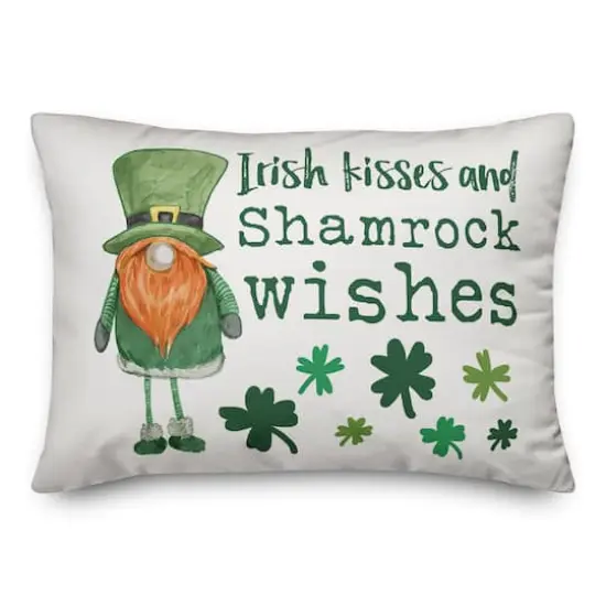 Irish Kisses & Shamrock Wishes Throw Pillow {1}
