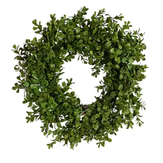 Hello Honey&reg; 13" Green Boxwood Wreath {6}