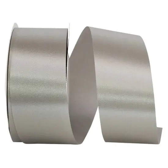 JAM Paper 1.875" x 50yd. Single Face Satin Allure Ribbon Silver {1}