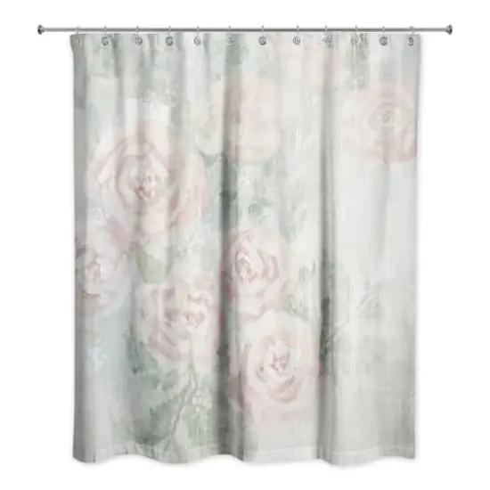 Soft Cottage Floral Abstract 71" x 74" Shower Curtain {3}