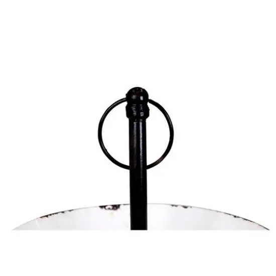 Hello Honey&reg; 17" White Distressed 2-Tier Enameled Metal Tray {4}