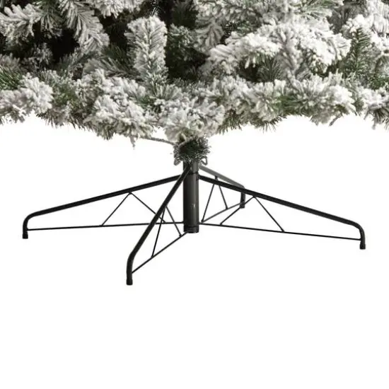 10ft. Pre-Lit Flocked West Virginia Fir Artificial Christmas Tree, Clear LED Lights {7}