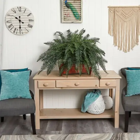 2.5ft. River Fern in Wood Planter {5}