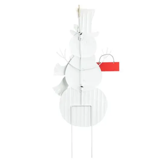 Glitzhome&reg; 40" Metal Snowman Yard Stake {8}