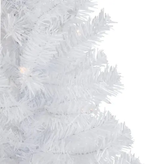 3ft. Pre-Lit Woodbury White Pine Slim Artificial Christmas Tree, Clear Lights {4}