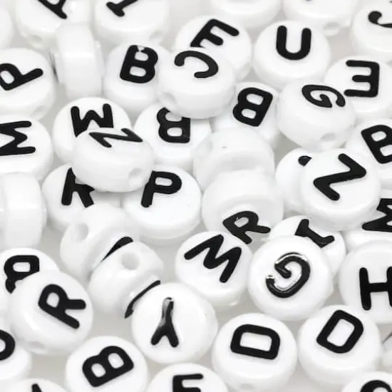 White Circle Alphabet Beads by Creatology&trade;, 10mm {1}