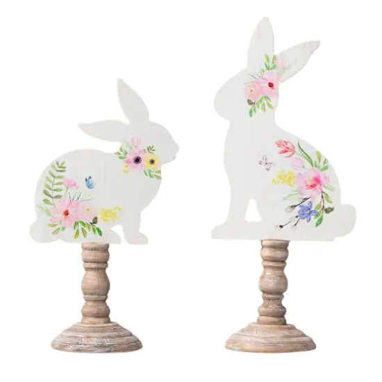 Glitzhome&reg; 12.5" Easter Wooden Bunny Table D&eacute;cor Set {7}