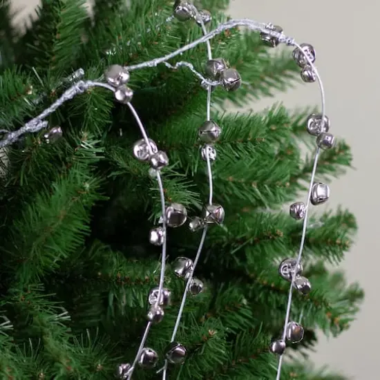 3.4ft. Silver Hanging Jingle Bell Spray {6}