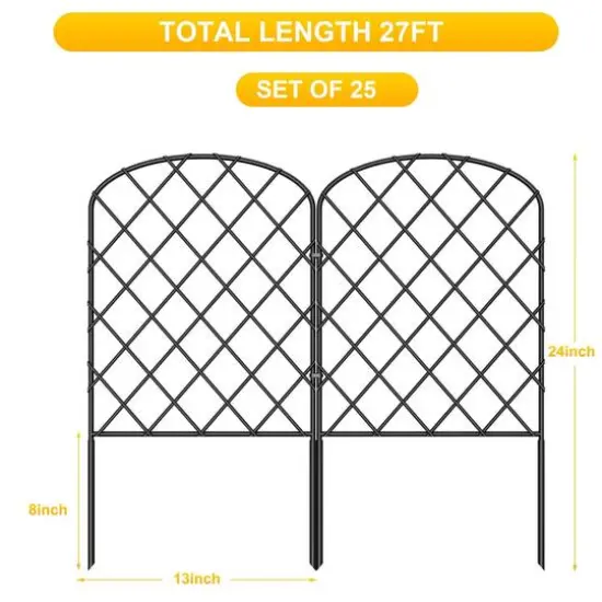 NEX&trade; Metal Rhombic Pet Guard & Garden Stake Fence, 25ct. {3}