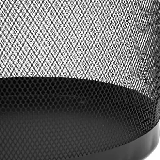 Mind Reader Garbage Round Metal Mesh Waste Basket Recycling Bin Black {8}