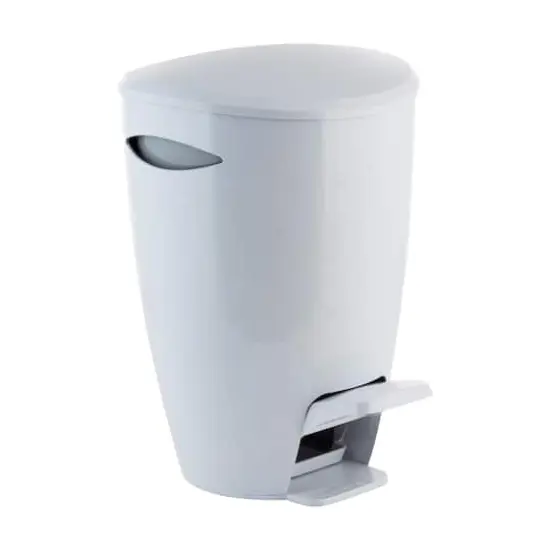 Bath Bliss White 5L Contour Step Pedal Waste Bin {1}