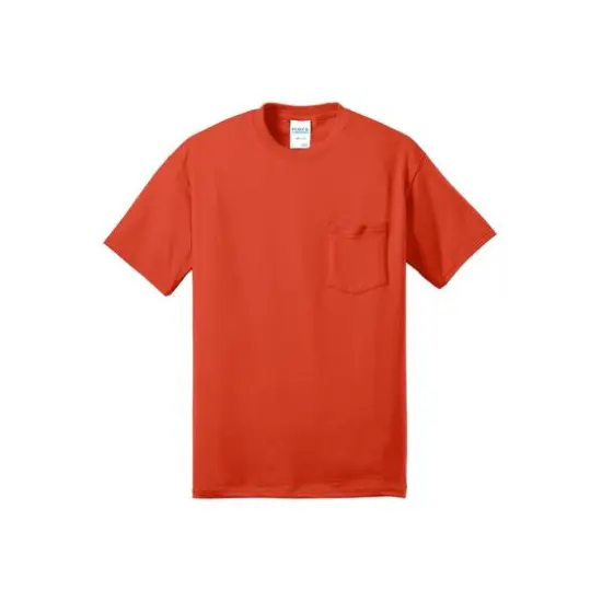 Port & Company&reg; Core Blend Pocket Adult Tall Tee Orange {1}