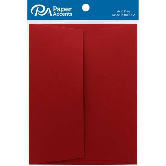 PA Paper&trade; Accents 4.25" x 5.5" Heavyweight Envelopes, 25ct. Guardsman Red {2}