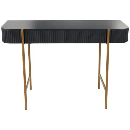 42" Black Console Table with Gold Metal Legs {4}