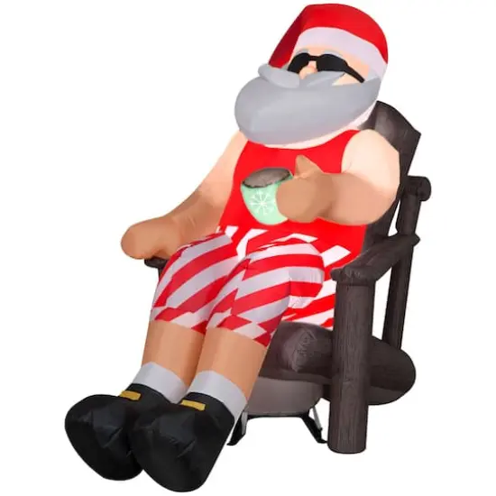4.5ft. Airblown® Inflatable Christmas Santa in Outdoor Chair {1}